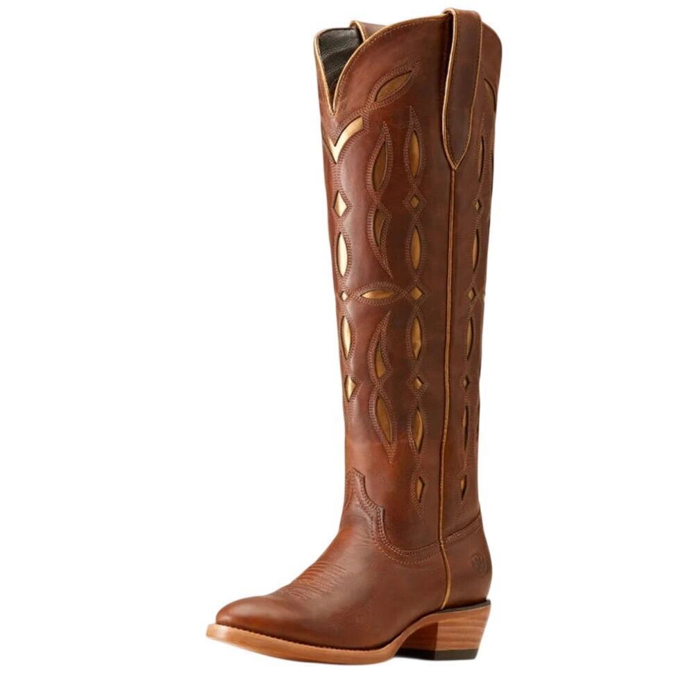 NEW Ariat Women’s 5.5 Saylor Stretchfit Boots Tall Chic Brown Leather - Picture 1 of 15